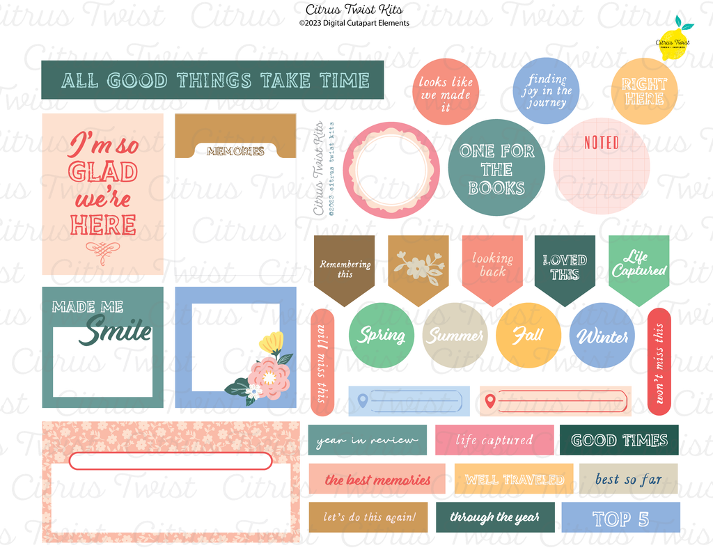 Life Crafted - YEAR IN REVIEW - Digital Elements – Citrus Twist Kits