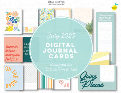 Life Crafted - GOING PLACES - Digital Journal Cards - July 2023