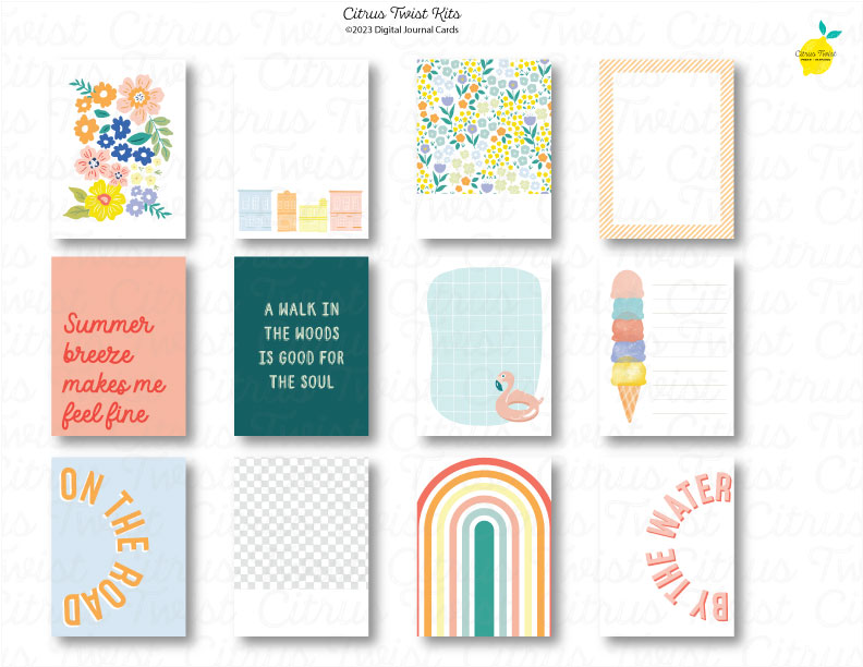 Life Crafted - GOING PLACES - Digital Journal Cards – Citrus Twist Kits