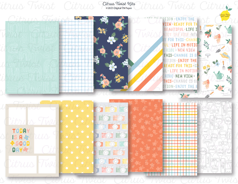 Life Crafted - LIFE IN MOTION - Digital 6x8.25 Paper – Citrus Twist Kits