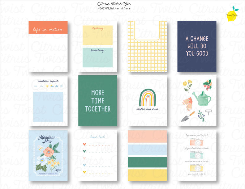 Life Crafted - LIFE IN MOTION - Digital Journal Cards – Citrus Twist Kits