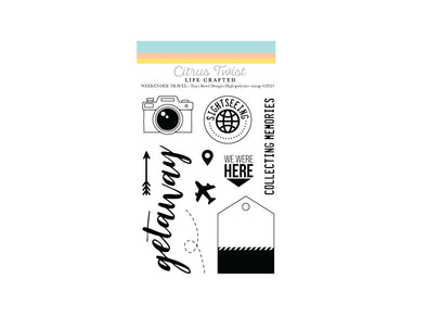 Citrus Twist 3" x 4" WEEKENDER TRAVEL Stamp by Traci Reed