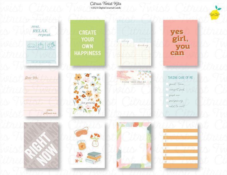 Life Crafted - ALL ABOUT ME - Digital Journal Card – Citrus Twist Kits