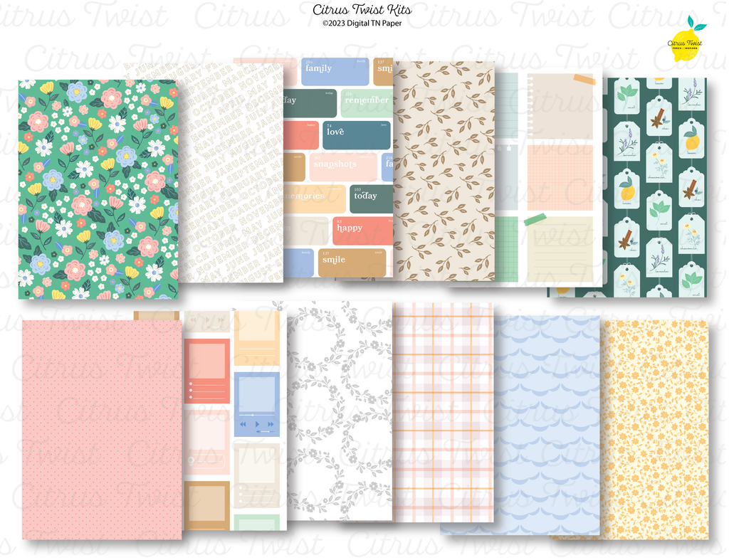 Life Crafted - YEAR IN REVIEW - Digital 6x8.25 Paper – Citrus Twist Kits