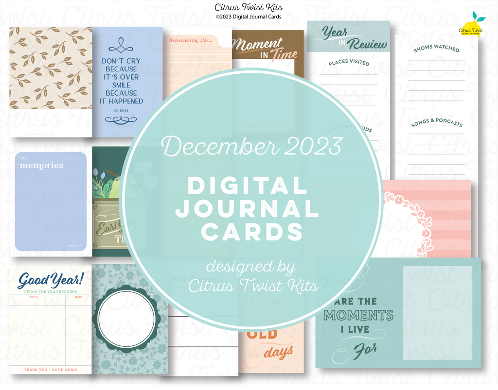 Life Crafted - YEAR IN REVIEW - Digital Journal Cards – Citrus Twist Kits