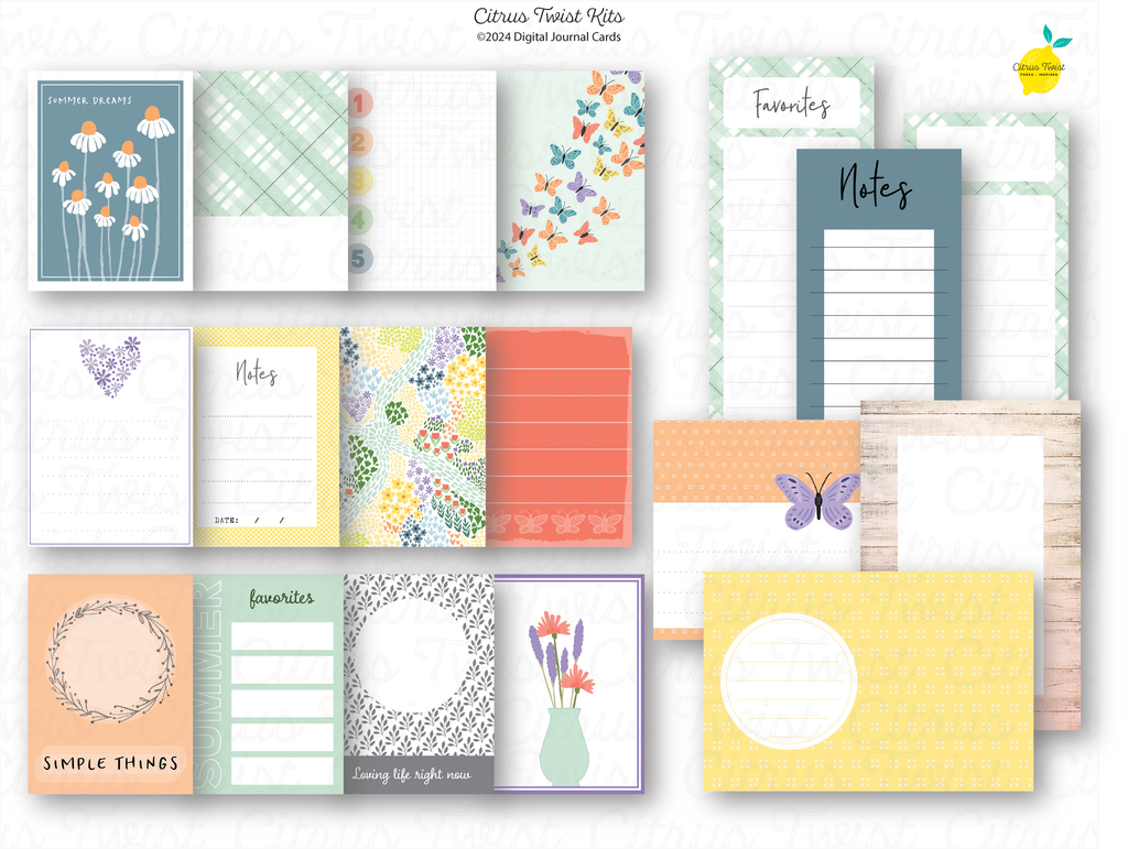 Life Crafted - LIFE HAPPENS - Digital Journal Cards – Citrus Twist Kits