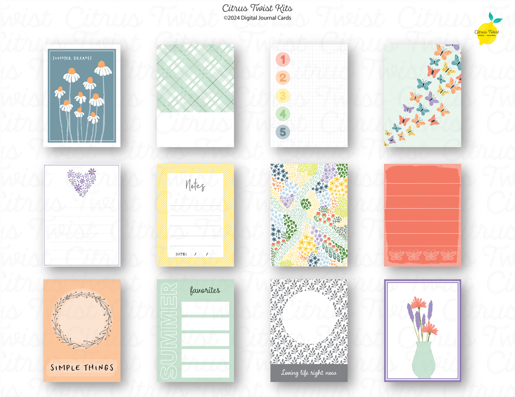 Life Crafted - LIFE HAPPENS - Digital Journal Cards – Citrus Twist Kits