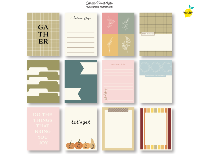 Life Crafted - SO GRATEFUL - Digital Journal Cards – Citrus Twist Kits