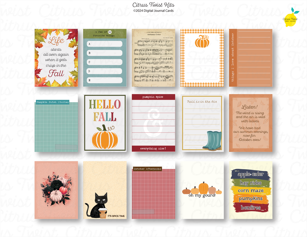 Life Crafted - FALLING FOR THIS - Digital Journal Cards – Citrus Twist Kits