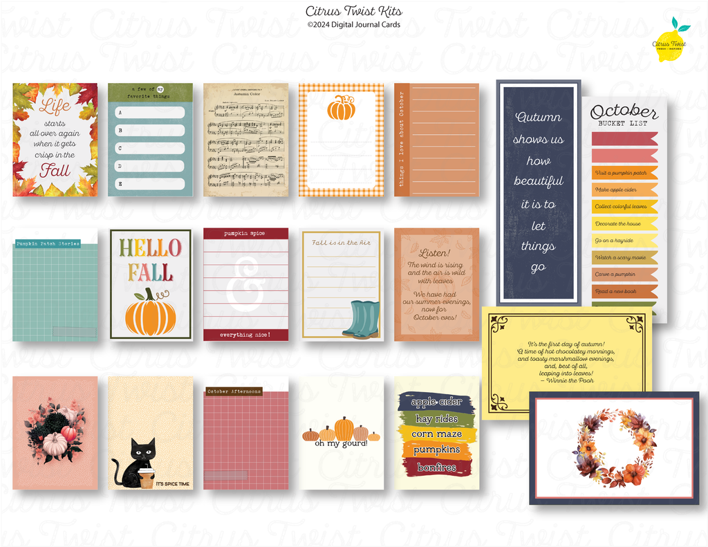 Life Crafted - FALLING FOR THIS - Digital Journal Cards – Citrus Twist Kits