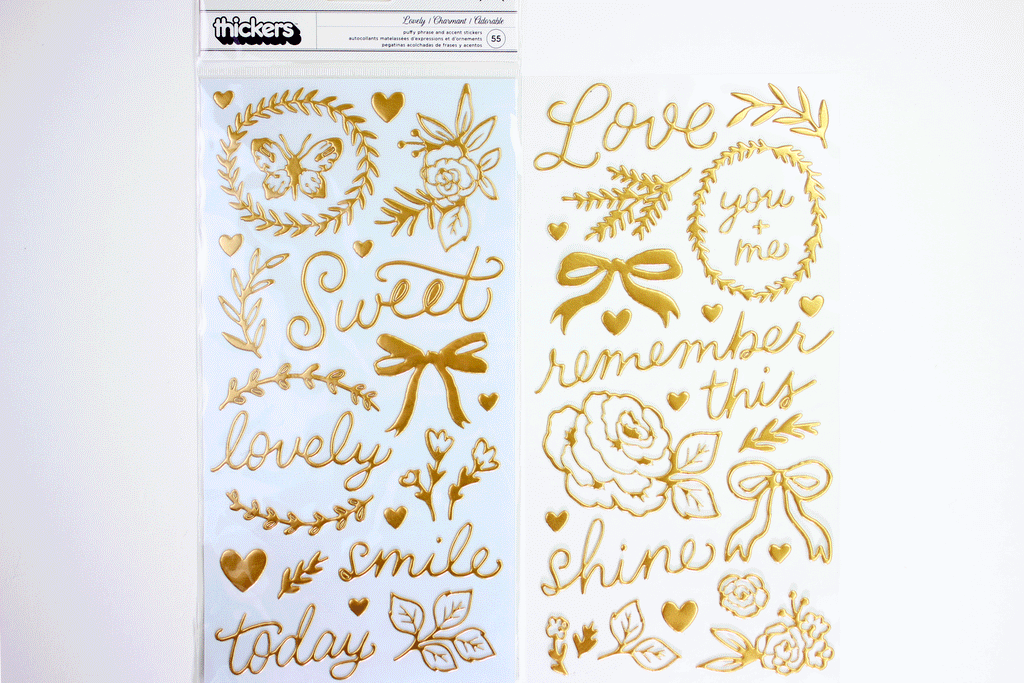 Maggie Holmes, Garden Party Gold Glitter Resin Stickers