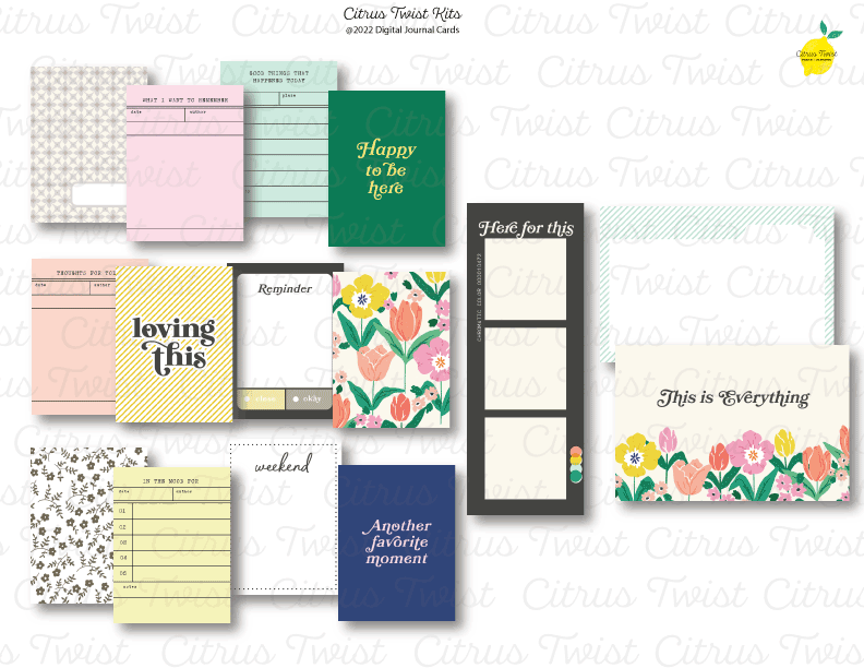 Life Crafted - BACK TO BASICS - Digital Journal Cards – Citrus Twist Kits