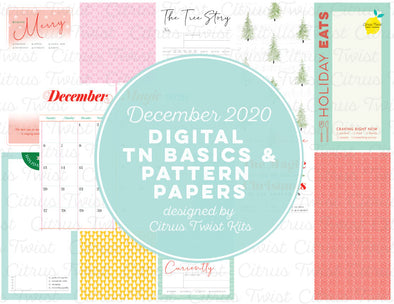 Life Crafted - COMFORT & JOY Traveler's Notebook Basics & Patterns Digital Papers - December 2020