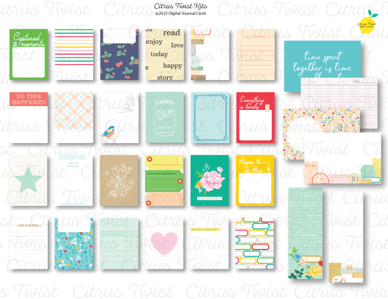 Life Crafted - Digital Journal Cards – Citrus Twist Kits