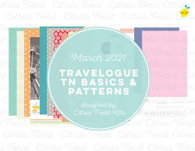 Life Crafted - TRAVELOGUE Traveler's Notebook Basics & Patterns Digital Papers - March 2021
