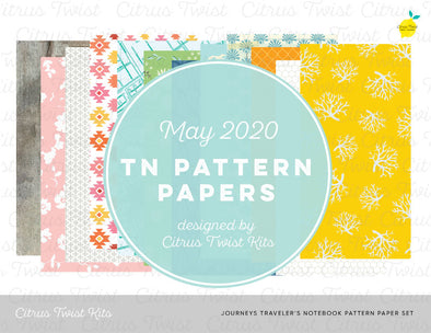 JOURNEYS Notebook Digital TN Pattern Papers - May 2020