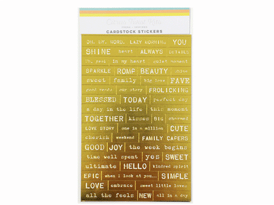 Citrus Twist Life-Crafted SIMPLE MOMENTS Gold Tiny Word Stickers