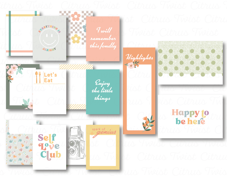 Life Crafted - RETRO - Digital Journal Cards – Citrus Twist Kits