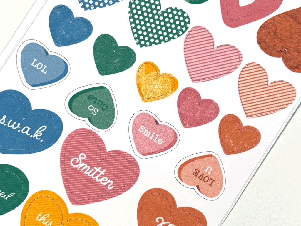 Citrus Twist Puffy Heart Stickers - FEB