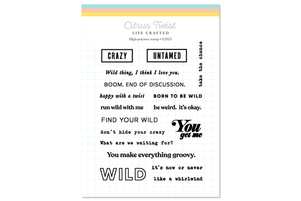 Vintage Citrus Twist 3" x 4" FIND YOUR WILD  Stamp