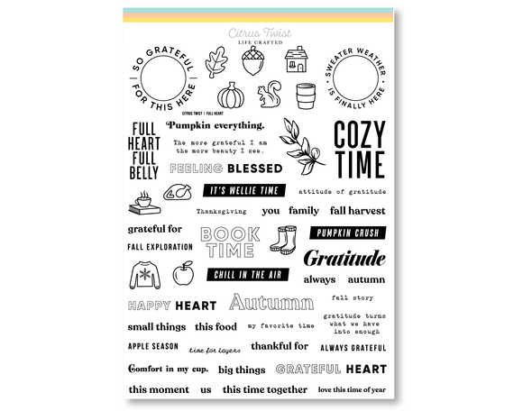 Citrus Twist 6" x 8" GRATITUDE (Full Heart) Stamp