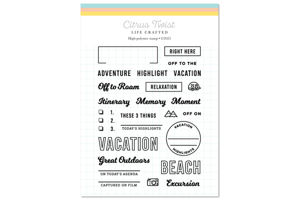 Vintage Citrus Twist 3" x 4" JOURNEYS  Stamp