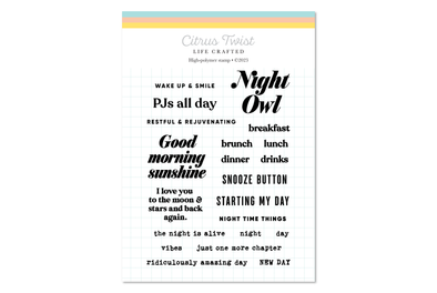 Vintage Citrus Twist 3" x 4" NIGHT & DAY Stamp