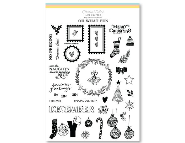 Citrus Twist 6" x 8" OH WHAT FUN! Christmas Stamp
