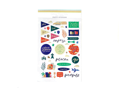 Citrus Twist TRAVELOGUE Puffy Stickers by Elif Sahin!