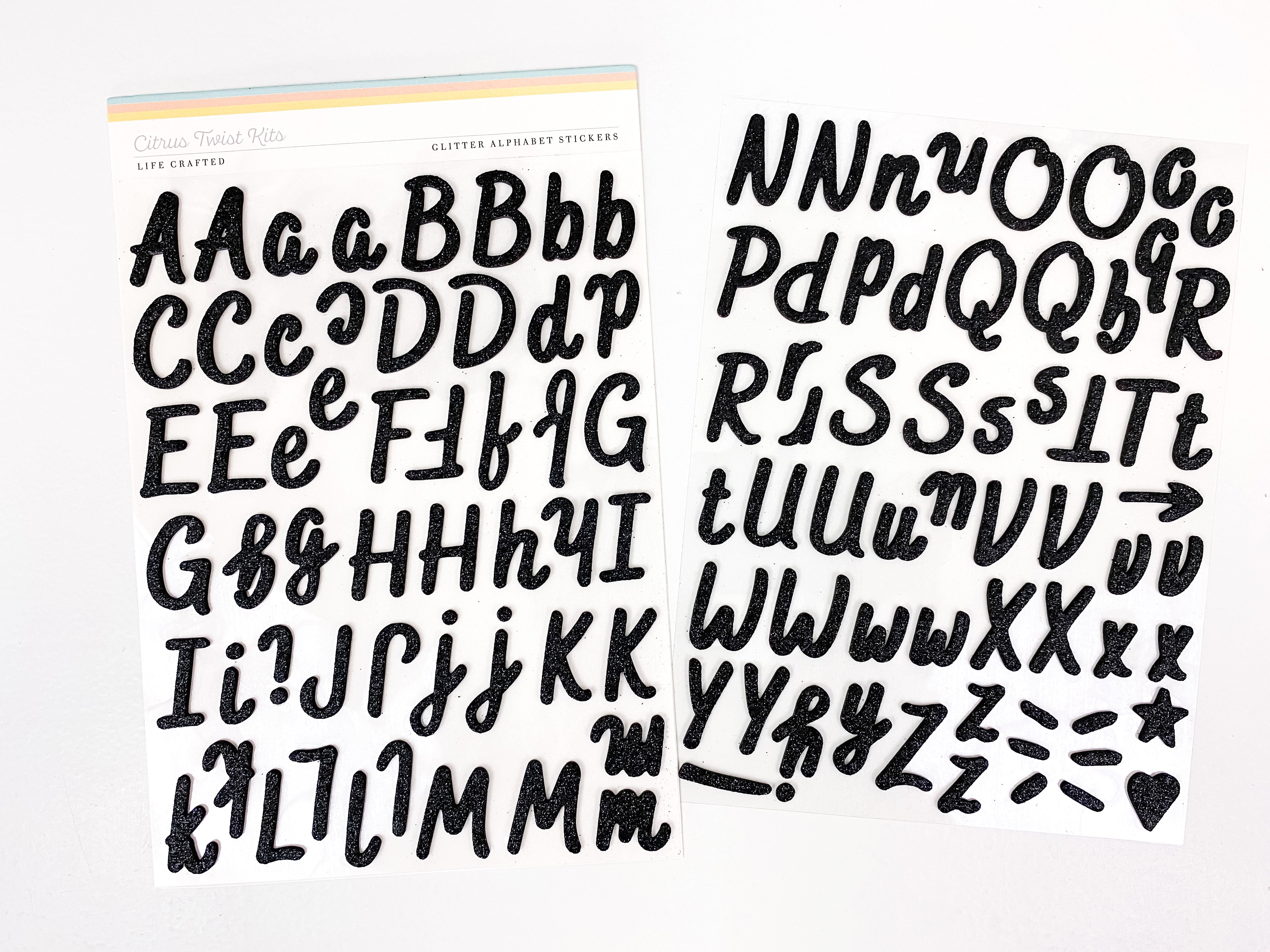 Litter Lettering Black Glitter Lettering