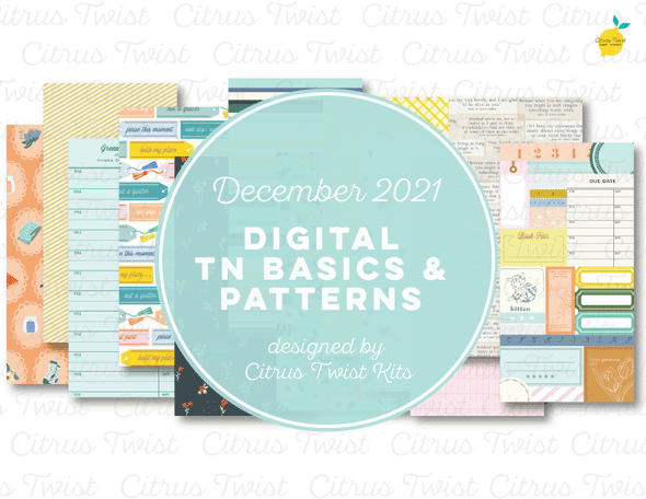 Life Crafted - SIMPLE DAYS - Traveler's Notebook Basics & Patterns Digital Papers - December 2021