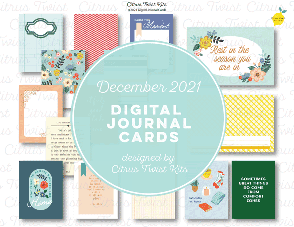 Life Crafted COMFORTS OF HOME Digital Journal Cards - December 2021