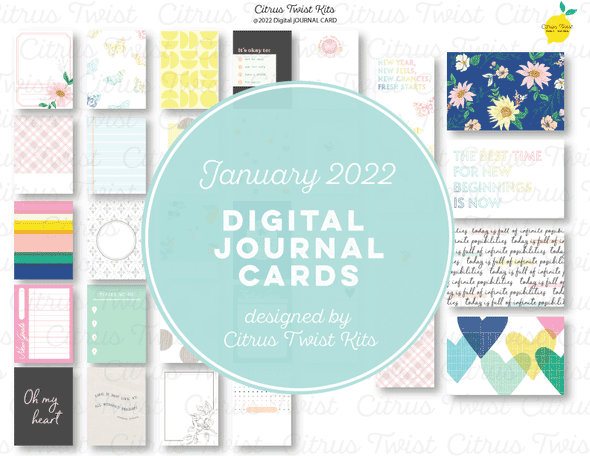 Life Crafted - FRESH STARTS - Digital Journal Cards - January 2022
