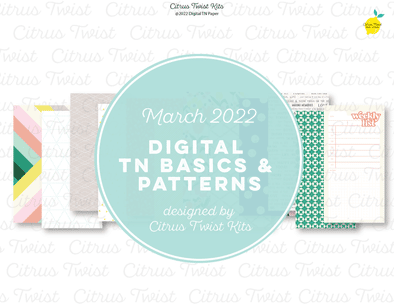 NEW! Life Crafted BACK TO BASICS - TN Basics & Patterns Digital Paper - March 2022