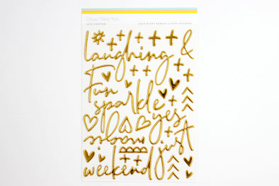 Citrus Twist "Night & Day" Gold Puffy Words & Icons Stickers