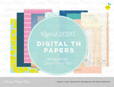 Night & Day Notebook Digital TN Pattern Papers - April 2020