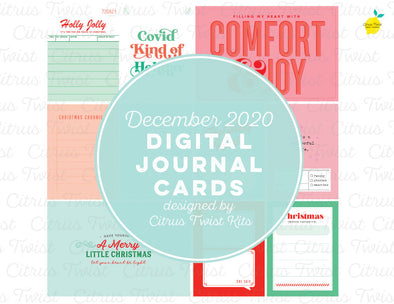 Life Crafted COMFORT & JOY Digital Journal Cards - December 2020