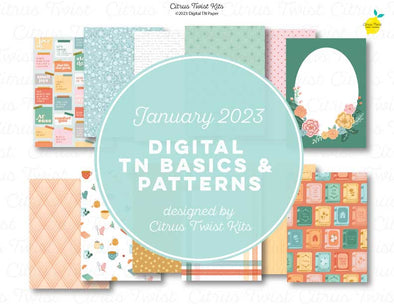 Life Crafted SLOW DAYS - Traveler's Notebook Digital Paper - Jan 2023