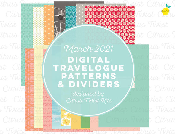 Life Crafted - TRAVELOGUE 5'x8.25" Solids & Patterns Digital Papers - March 2021