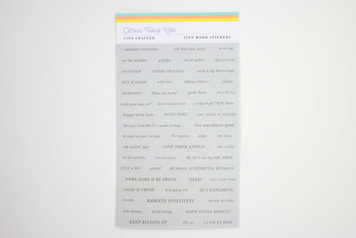 Citrus Twist GRATITUDE Soft Gray Tiny Word Stickers