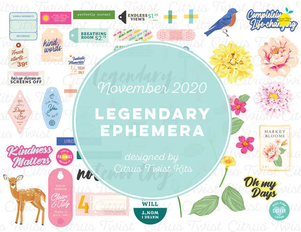 Printable - LEGENDARY Ephemera Elements - November 2020