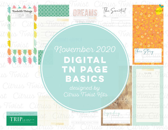 LEGENDARY Traveler's Notebook Basics Digital Papers - November 2020