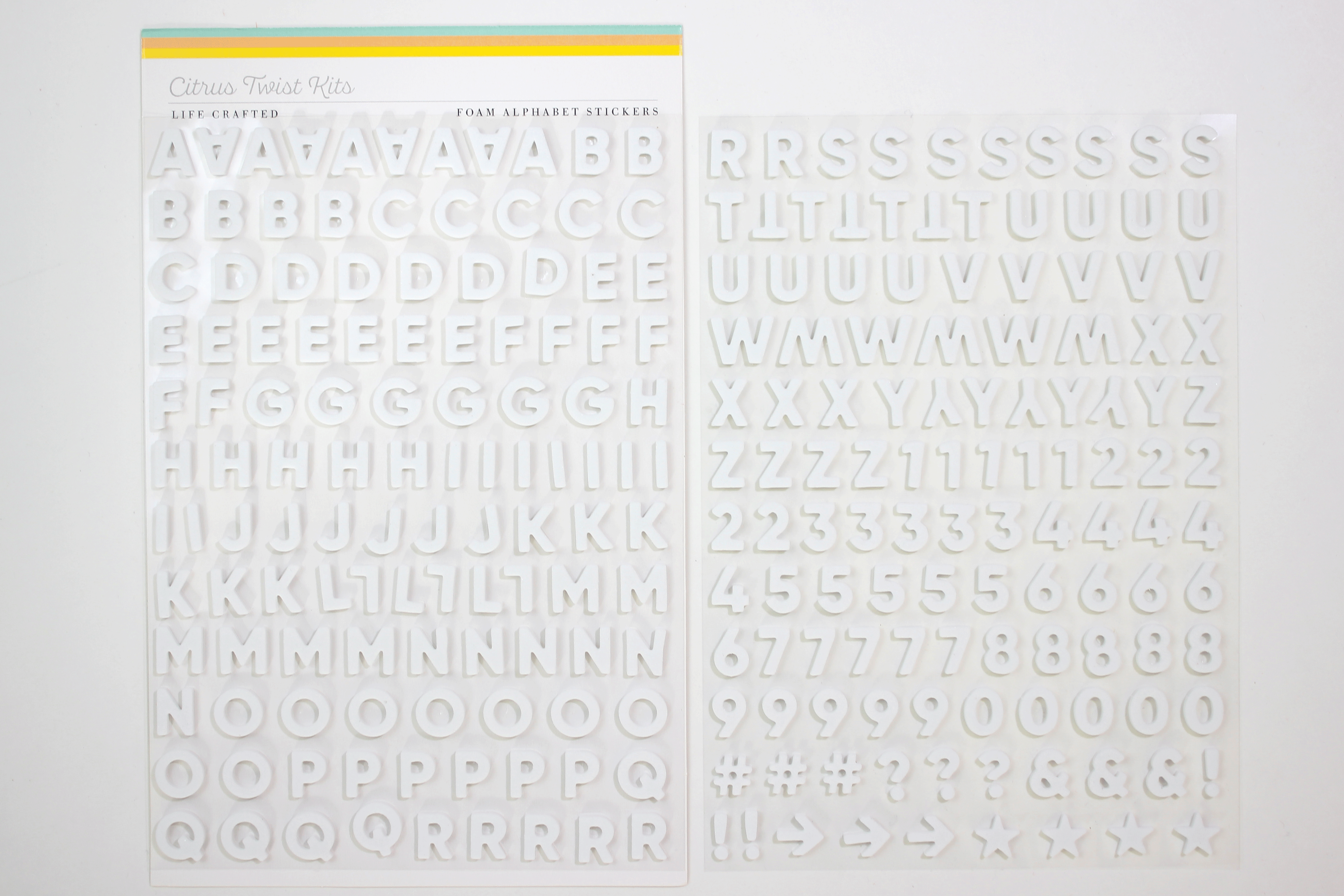 Citrus Twist WHITE Foam Alphabet – Citrus Twist Kits