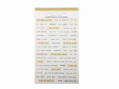 Citrus Twist Life-Crafted FLEA MARKET FINDINGS Ledger Tiny Word Stickers