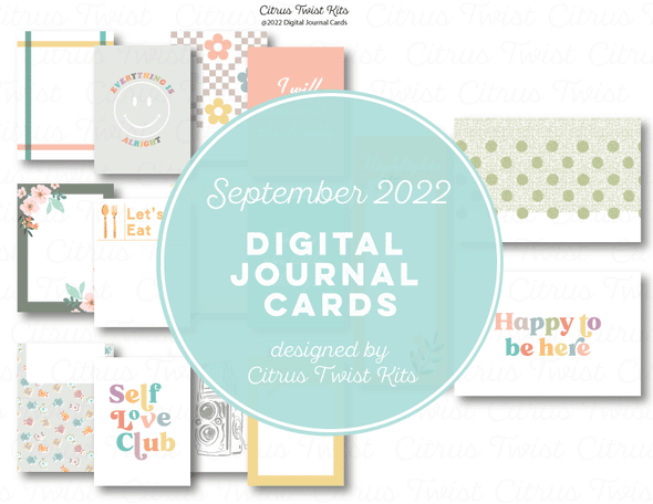 Life Crafted - RETRO - Digital Journal Cards - September 2022