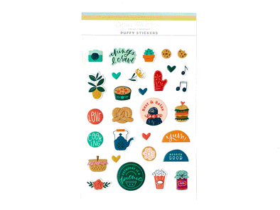 Citrus Twist CRAVE Puffy Stickers by Elif Sahin
