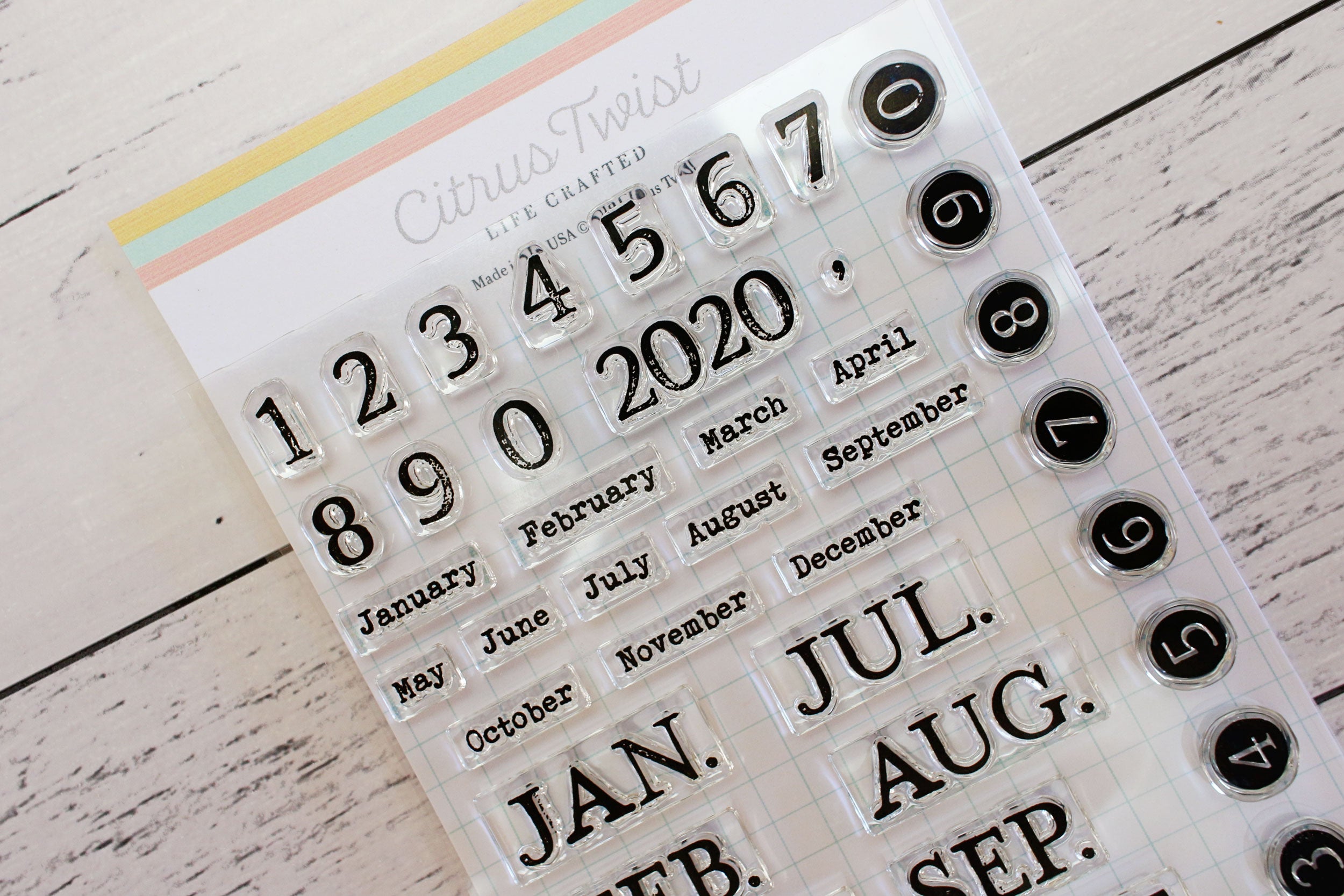 Citrus Twist 4 x 6 Typewriter Month & Number Stamp – Citrus Twist Kits