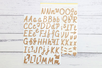 Citrus Twist Copper-Gold Glitter Foam Alphabet Stickers