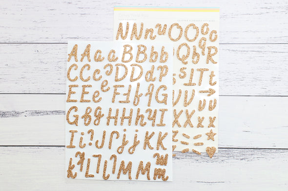Citrus Twist Copper-Gold Glitter Foam Alphabet Stickers