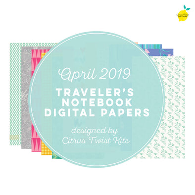 Make It a Venti Traveler's Notebook Digital Papers - April 2019